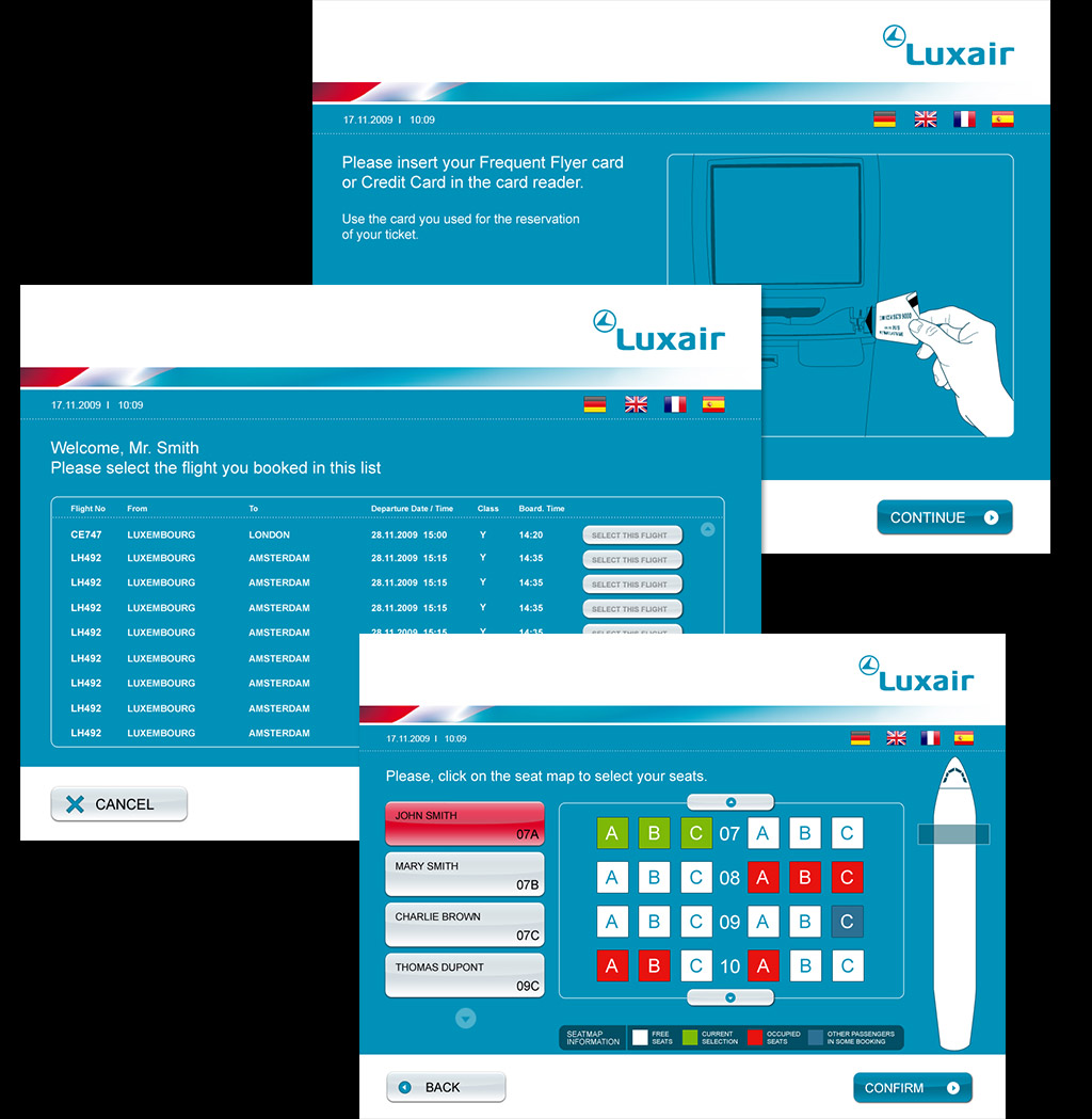 Borne Check-in Luxair