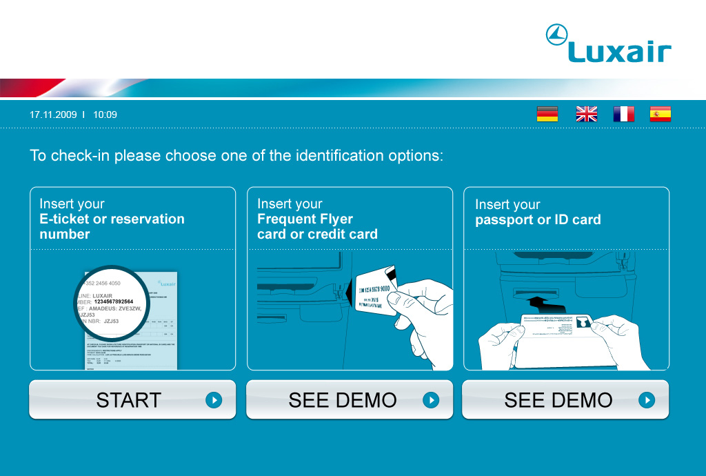 Borne Check-in Luxair